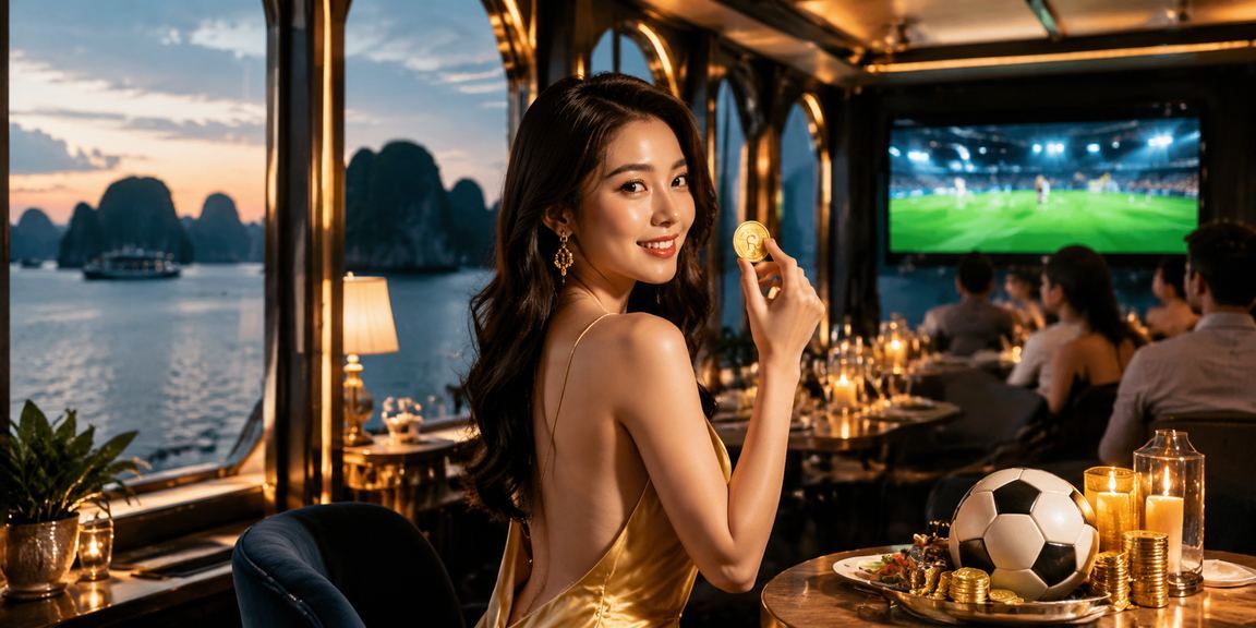 Người dùng xem ưu đãi bóng đá tại quán cà phê gần Vịnh Hạ Long