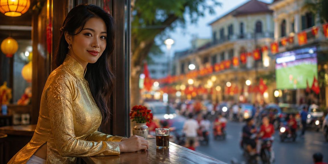 Cảnh Hà Nội theo dõi bóng đá và kiểm tra tiền thưởng trên điện thoại